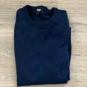 Uniqlo Blue Crewneck Sweater 100% Merino